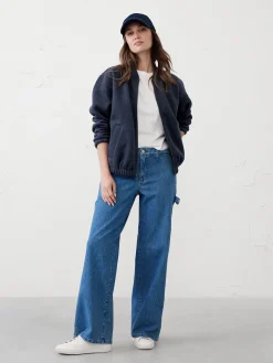 Knit Melton Bomber Jacket