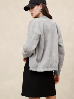 Knit Melton Bomber Jacket