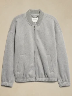 Knit Melton Bomber Jacket