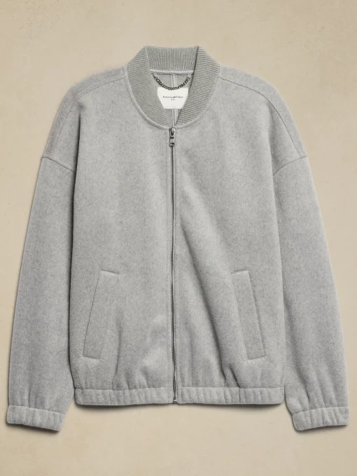 Knit Melton Bomber Jacket