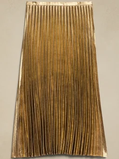 Lamé Pleated Midi Skirt
