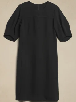 Lantern-Sleeve Knee-Length Dress
