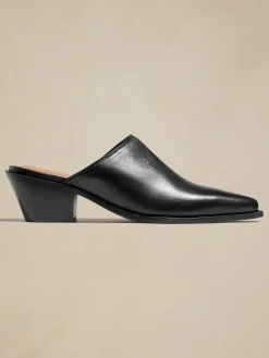 Leather Heeled Mule