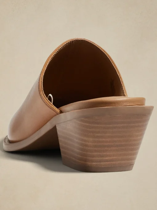 Leather Heeled Mule