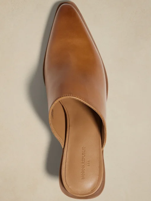 Leather Heeled Mule