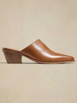 Leather Heeled Mule