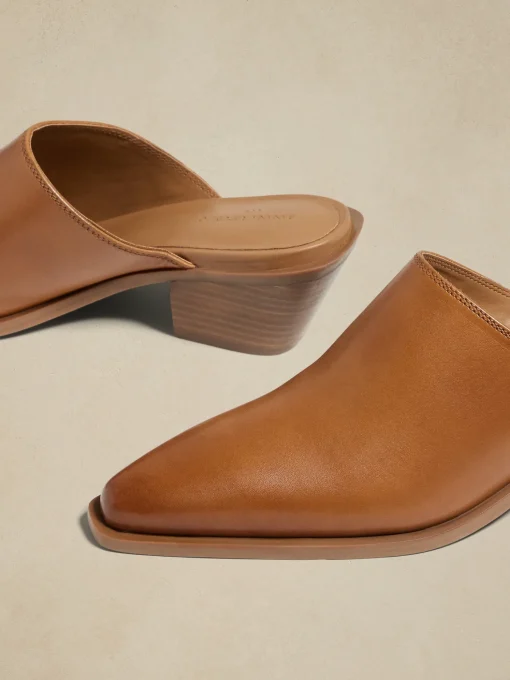 Leather Heeled Mule
