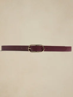 Leather Oval Buckle Belt