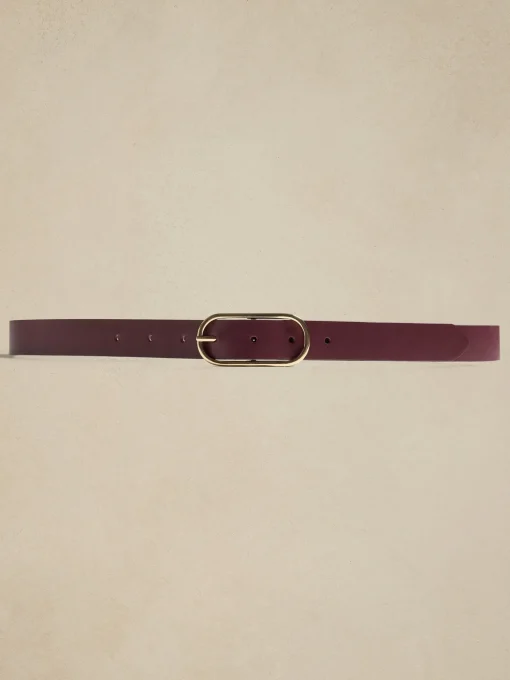 Leather Oval Buckle Belt