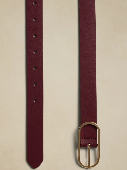 Leather Oval Buckle Belt
