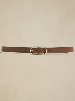 Leather Oval Buckle Belt