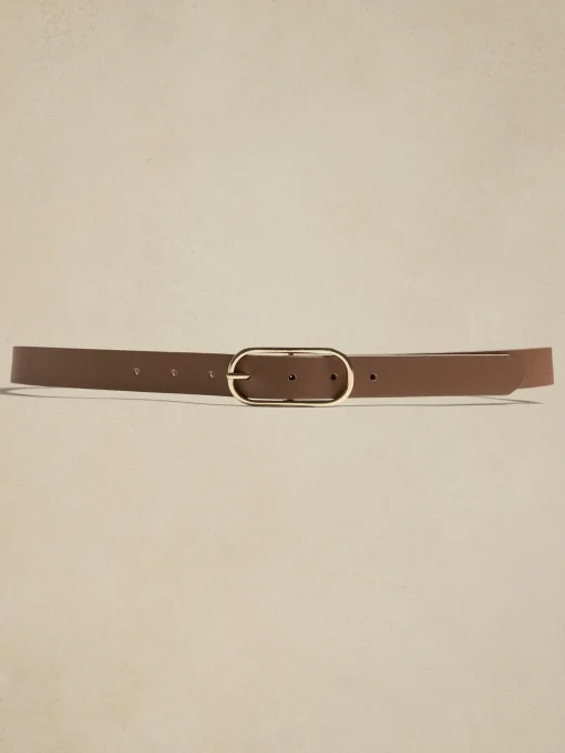 Leather Oval Buckle Belt