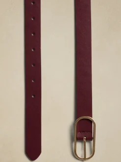 Leather Oval Buckle Belt