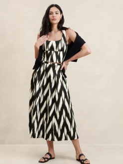 Linen-Blend Cropped Bustier