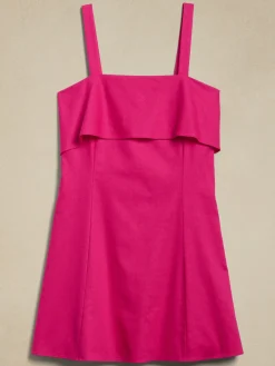 Linen-Blend Mini Dress