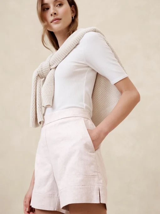 Linen-Blend Pull-On Short
