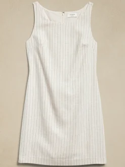 Linen-Blend Sheath Mini Dress