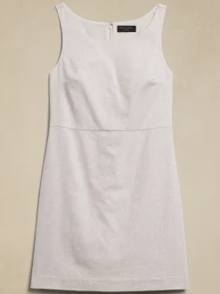 Linen-Blend Sheath Mini Dress
