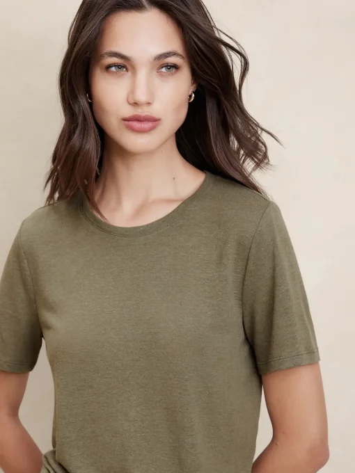 Linen-Blend T-Shirt