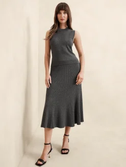 Lurex Midi Sweater Skirt