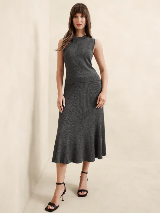 Lurex Midi Sweater Skirt