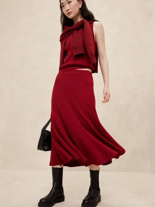 Lurex Midi Sweater Skirt