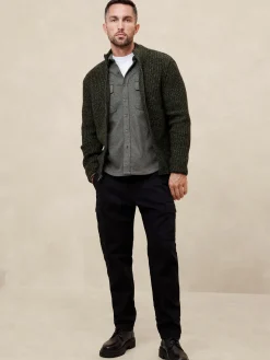 Marled Zipper Sweater Jacket