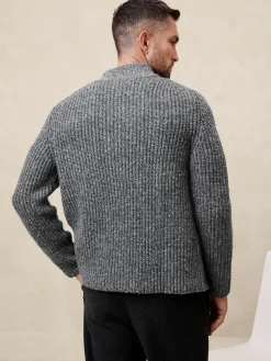 Marled Zipper Sweater Jacket