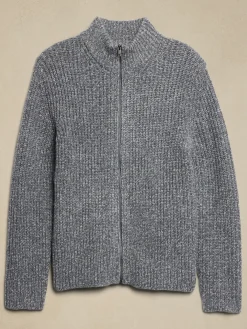 Marled Zipper Sweater Jacket