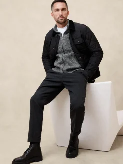 Marled Zipper Sweater Jacket