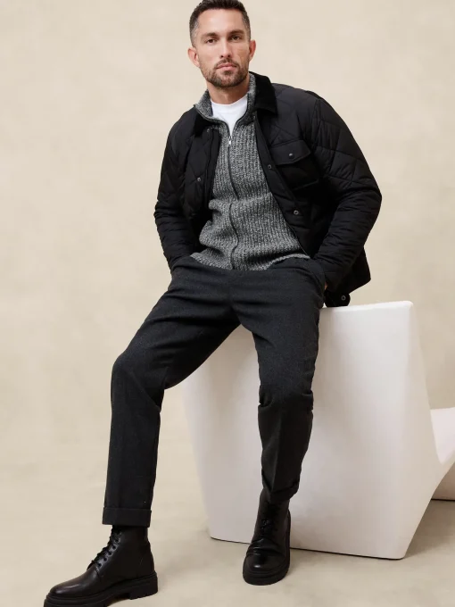 Marled Zipper Sweater Jacket