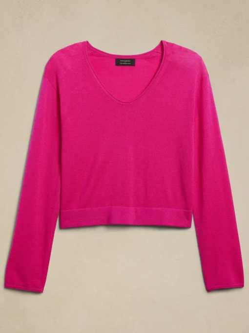 Merino Wool Cropped Sweater