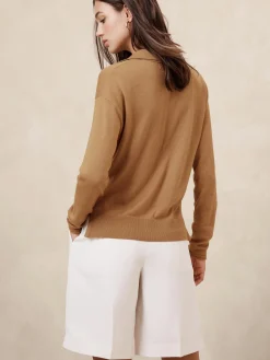 Merino Wool Johnny-Collar Sweater