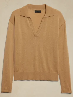 Merino Wool Johnny-Collar Sweater