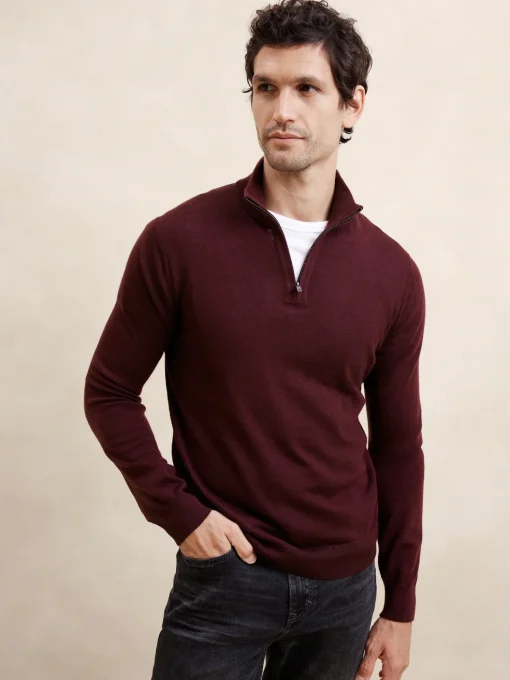 Merino Wool Quarter-Zip Sweater
