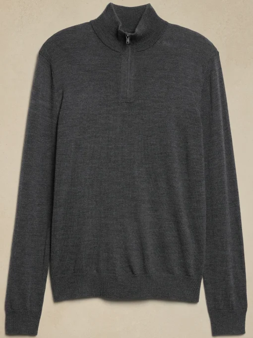 Merino Wool Quarter-Zip Sweater