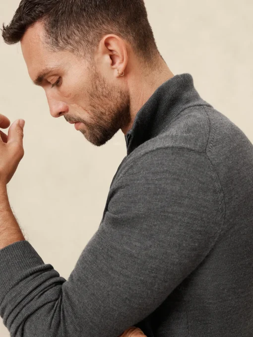 Merino Wool Quarter-Zip Sweater