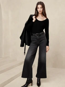 Merino Wool Scoop-Back Sweater