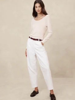 Merino Wool Scoop-Back Sweater