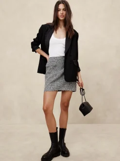 Metallic Tweed Mini Skirt