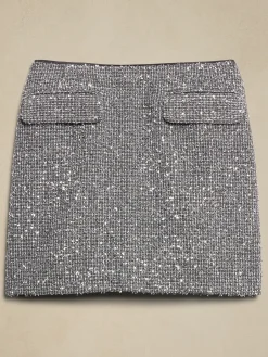 Metallic Tweed Mini Skirt