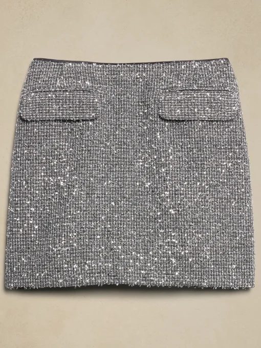 Metallic Tweed Mini Skirt