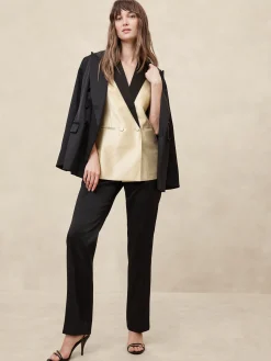 Metallic Twill Suiting Vest
