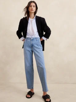 Mid-Rise Barrel Jean