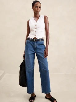 Mid-Rise Barrel Jean