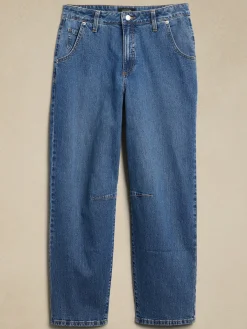 Mid-Rise Barrel Jean