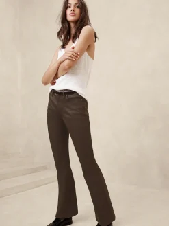 Mid-Rise Bootcut Coated Jean