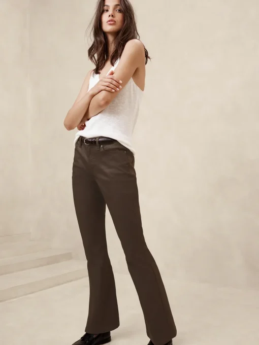 Mid-Rise Bootcut Coated Jean