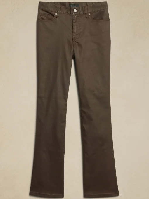 Mid-Rise Bootcut Coated Jean
