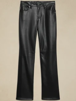 Mid-Rise Bootcut Vegan Leather Pant